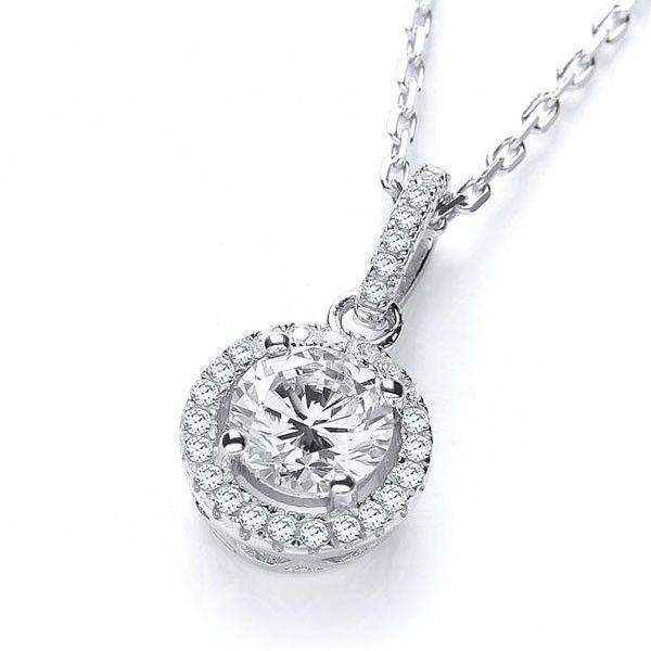 J Jaz Cubic Zirconia Pendant - JZDP033-Ogham Jewellery