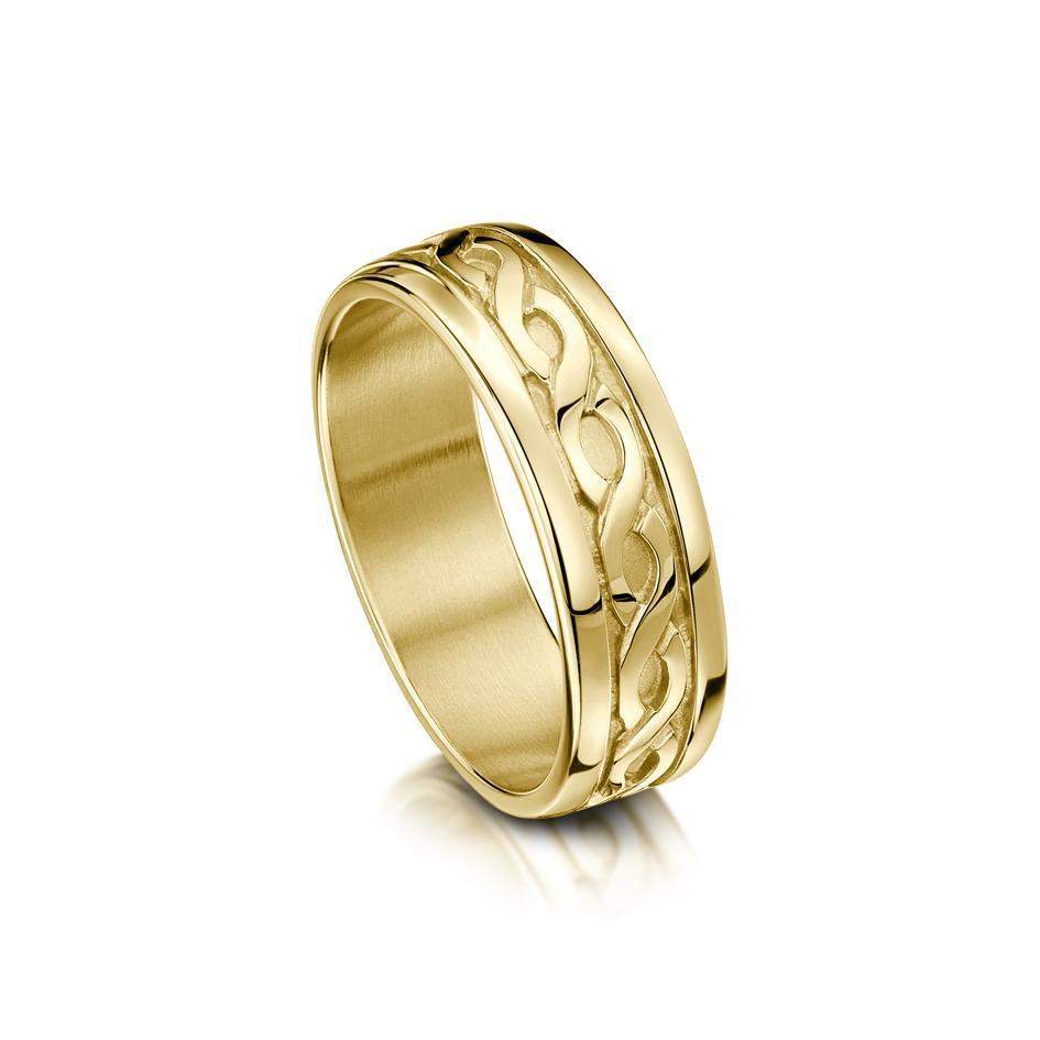 Ladies Celtic Ring in Silver Gold Platinum or Palladium - R13 - Size J-Q-Ogham Jewellery