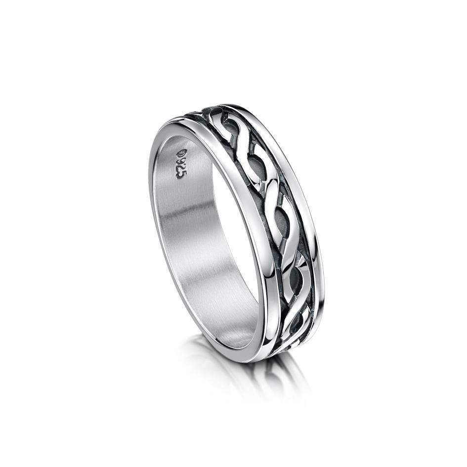 Ladies Celtic Ring in Silver Gold Platinum or Palladium - R13 - Size J-Q-Ogham Jewellery