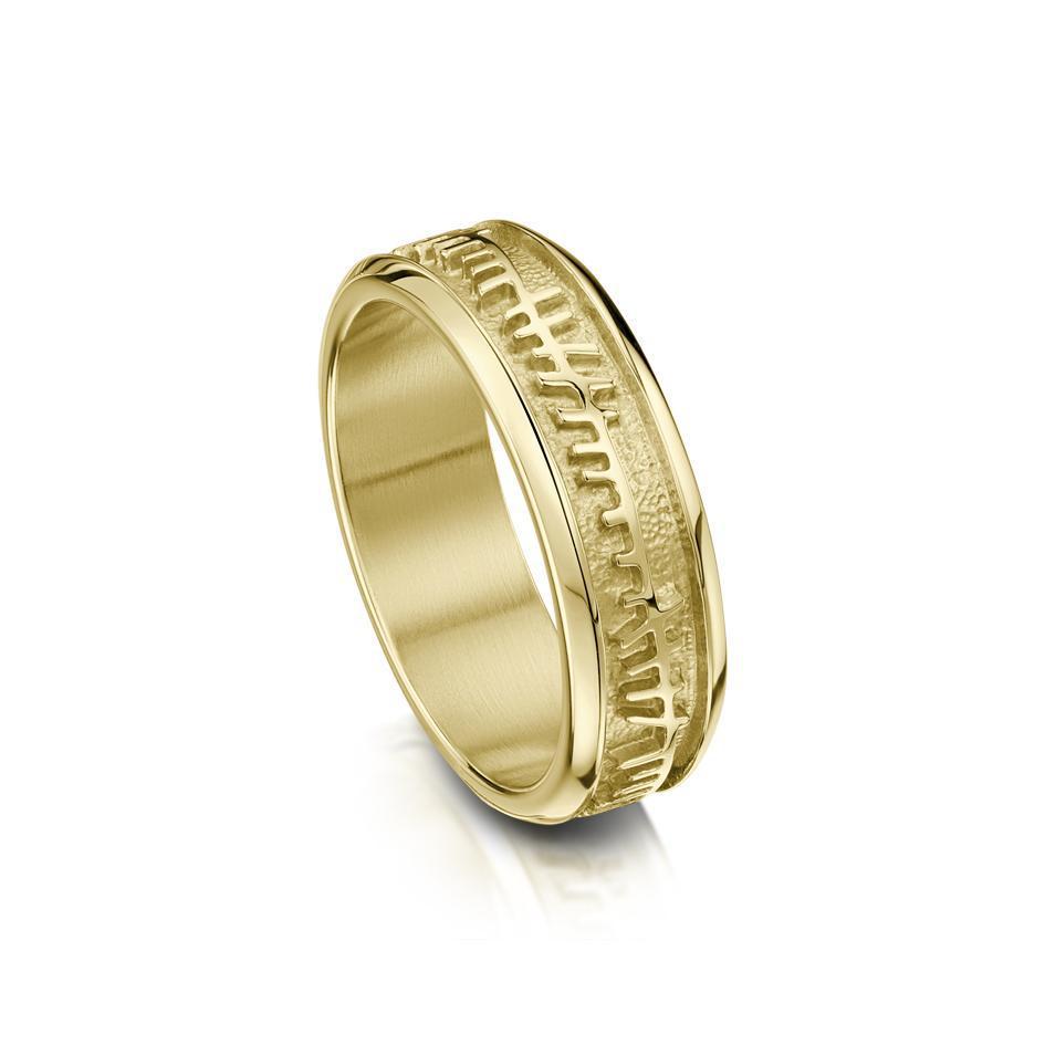 Ladies Ogham Ring - Gold, Platinum or Palladium - R100 - Sizes J-Q-Ogham Jewellery