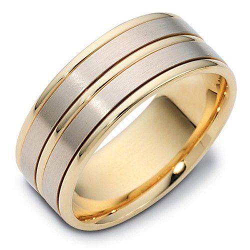 Ladies Two Tone 9ct or 18ct Gold Wedding Ring - PDWB1153-Ogham Jewellery