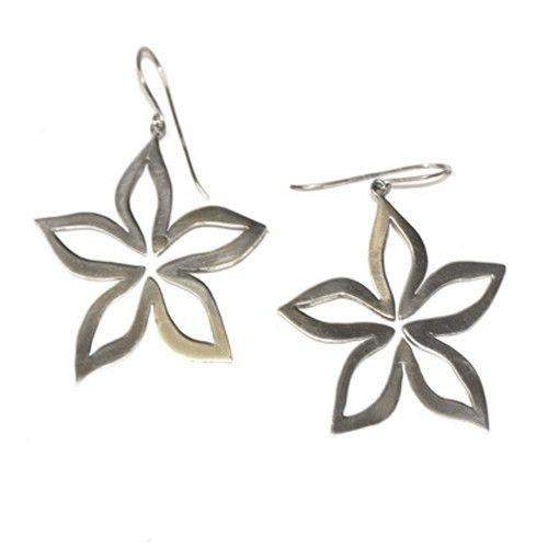 Large Silver Daisy Drop Earrings - Linda Mcdonald-Ogham Jewellery