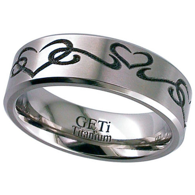 Engraved Titanium Ring - 2226CH-LOVE2