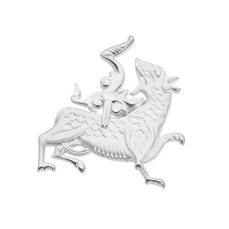 Maeshowe Dragon Sterling Silver Brooch - 11074