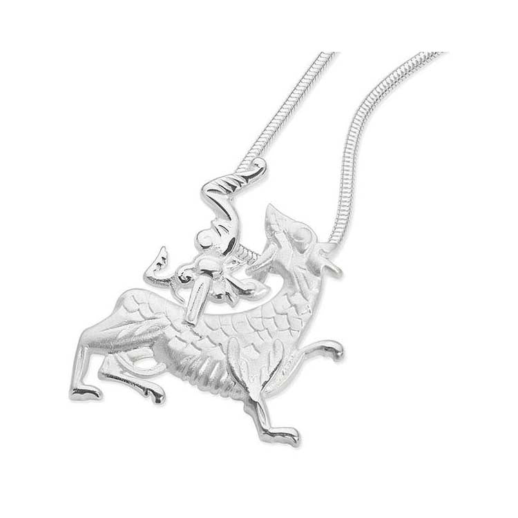 Maeshowe Dragon Sterling Silver Pendant - 12074 Aurora