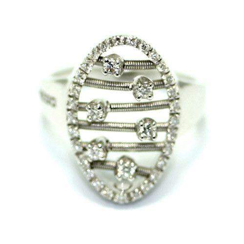 Marco Bicego Oval 18ct White Gold &amp; Diamonds Ring-Ogham Jewellery