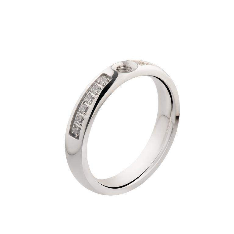 Melano Designer Twisted Ring with CZ - 5010_CZ-Ogham Jewellery