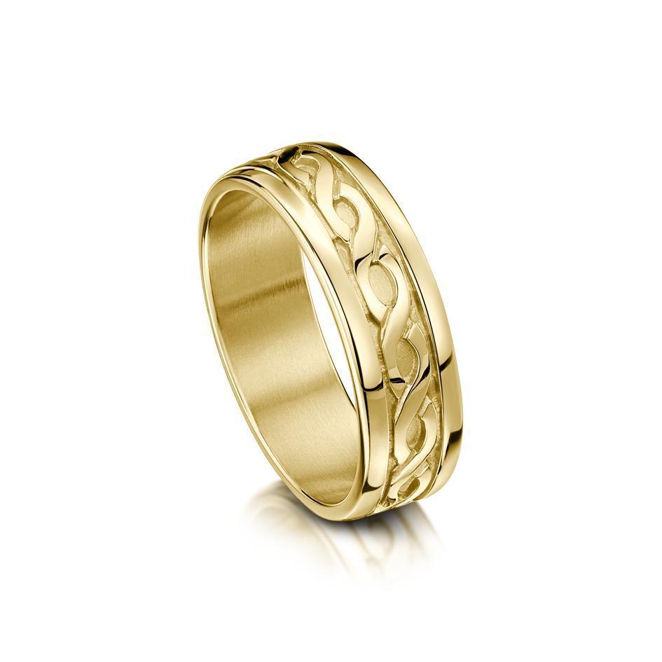 Mens Celtic Ring in Silver Gold Platinum or Palladium - R13 - Size R-Z-Ogham Jewellery