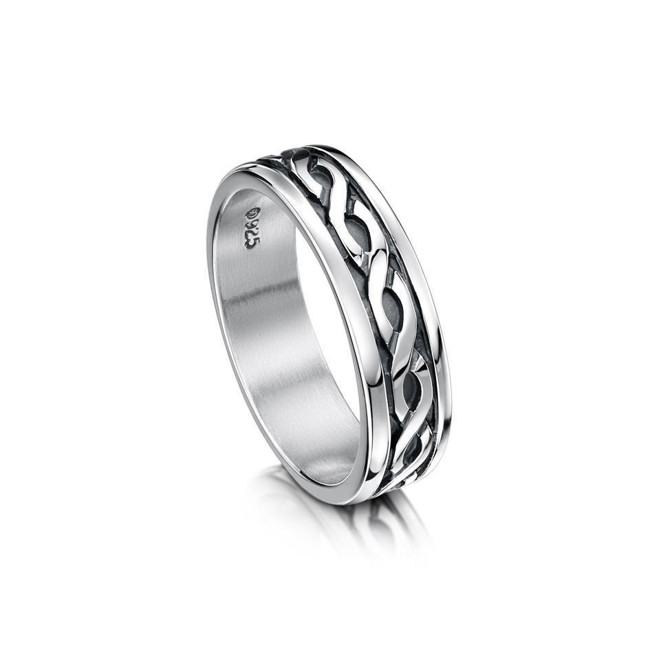 Mens Celtic Ring in Silver Gold Platinum or Palladium - R13 - Size R-Z-Ogham Jewellery