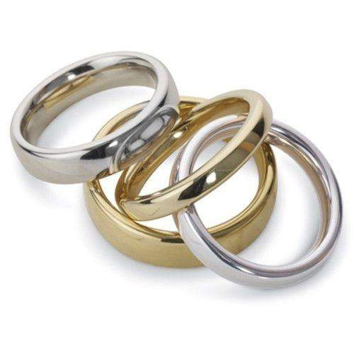 Mens Heavy Court Shape Wedding Ring - Gold Platinum & Palladium - 4-6mm-Ogham Jewellery