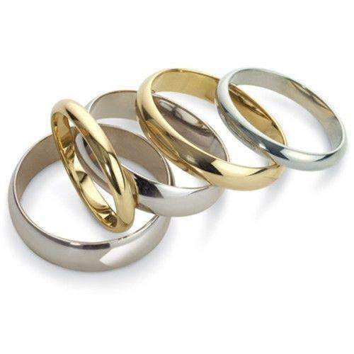 Mens Heavy Weight D-Shape Wedding Ring - Gold Platinum Palladium - 3-7mm-Ogham Jewellery