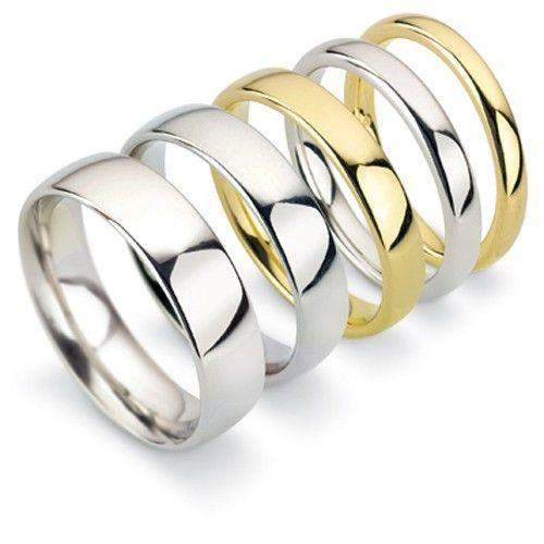 Mens Medium Court Shape Wedding Ring - Gold Platinum Palladium - 4-6mm-Ogham Jewellery
