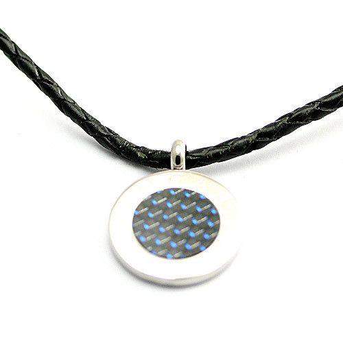 Mens Stainless Steel &amp; Carbon Necklace - SP01073-Ogham Jewellery