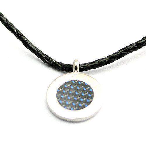 Mens Stainless Steel & Carbon Necklace - SP01073-Ogham Jewellery