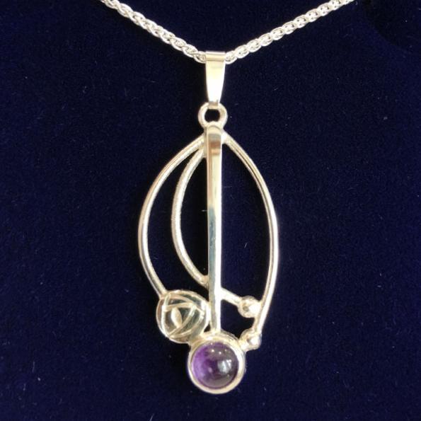 Mithril Silver Celtic Mackintosh Pendant C.R.M-Ogham Jewellery