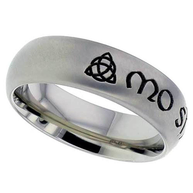 Titanium Celtic Inscription Ring - 2204-CI