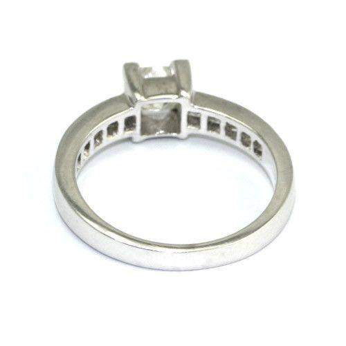 Multi Stone 18ct White Gold Princes Cut Diamond Engagement Ring - 0.88ct-Ogham Jewellery