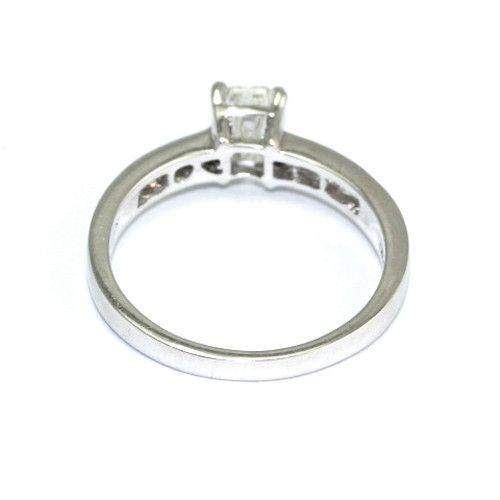 Multi Stone Emerald &amp; Princess Cut Diamond Engagement Ring 1.15 ct-Ogham Jewellery