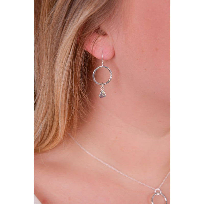 My Wee Heart Sterling Silver Circle Drop Earrings