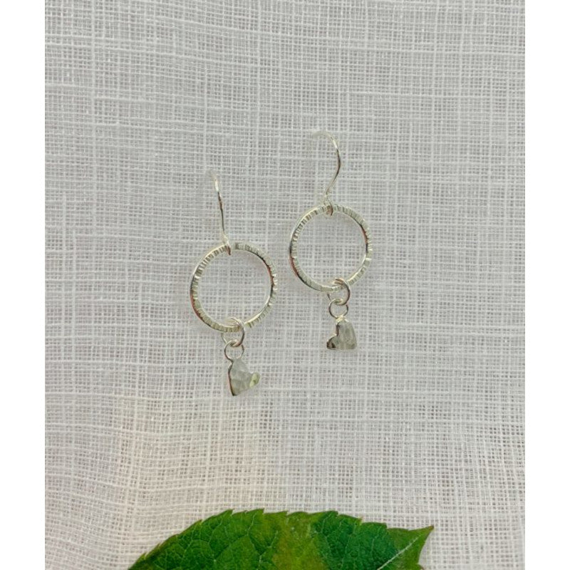 My Wee Heart Sterling Silver Circle Drop Earrings