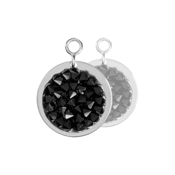 Nikki Lissoni Black Rock Crystal Earring Coins - EAC2031SS-Ogham Jewellery