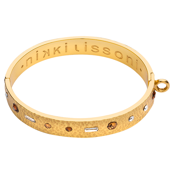 Gold Hammered Bangle B1161G Ogham Jewellery