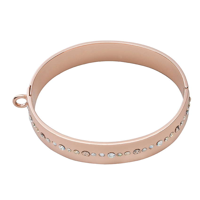 Nikki Lissoni Rose Gold Plate Charm Bangle - B1124RG-Ogham Jewellery