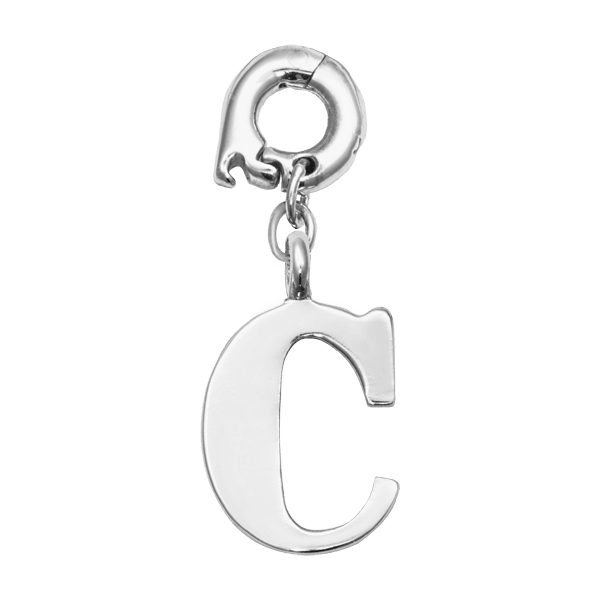 Nikki Lissoni Silver Plate Initial Charm D1129SS -A,B,C,D,E,F,G,-Ogham Jewellery