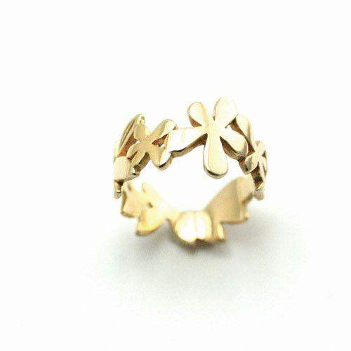 Nurit Levak Gold Plated Sterling Silver Leaf Ring -R-9-Ogham Jewellery
