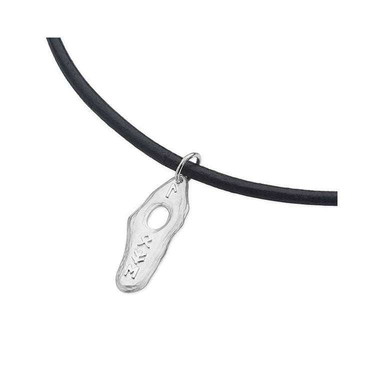 Odin Sterling Silver and Leather Necklace - 12041-1