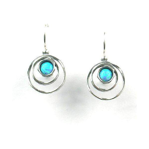 Opaline & Silver Drop Earrings - E4256G-Ogham Jewellery