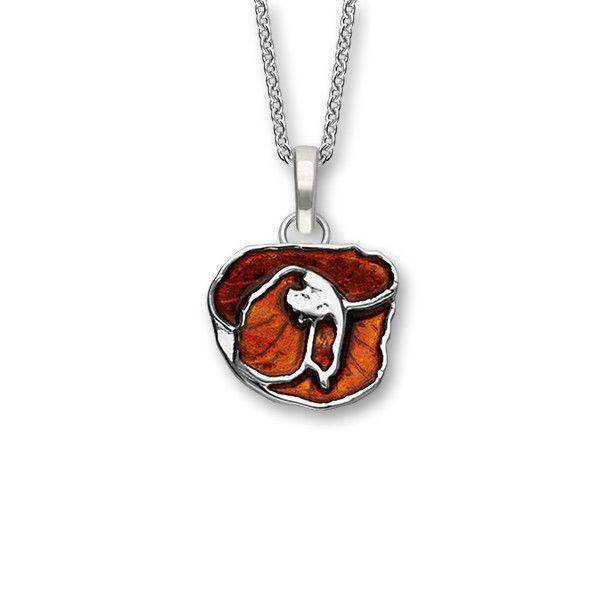 Ortak Poppy Pendant Silver &amp; Enamel EP420-Ogham Jewellery