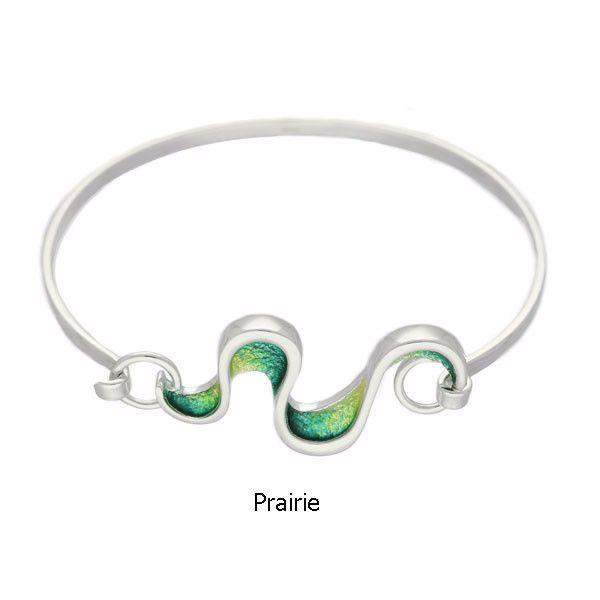 Ortak Ripples Sterling Silver &amp; Enamel Bangle - EBG39-Ogham Jewellery