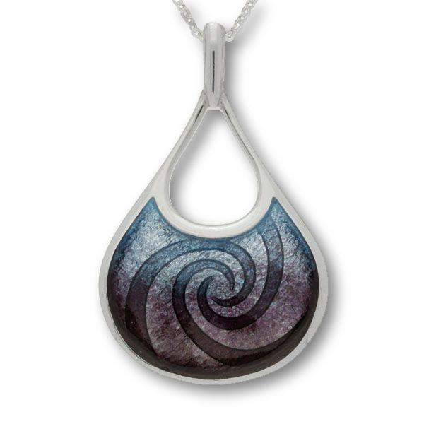 Ortak Silver And Enamel Air Pendant (3 Colour Options) - EP296-Ogham Jewellery