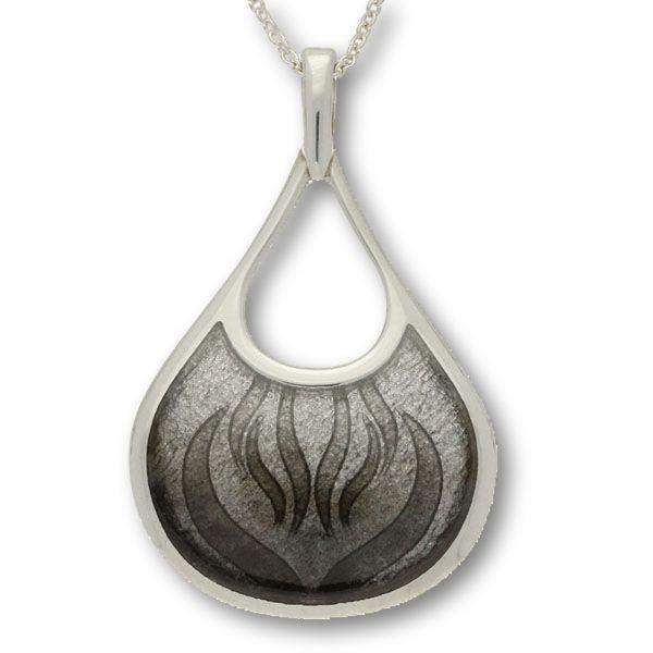 Ortak Silver And Enamel Fire Pendant (EP293C)-Ogham Jewellery