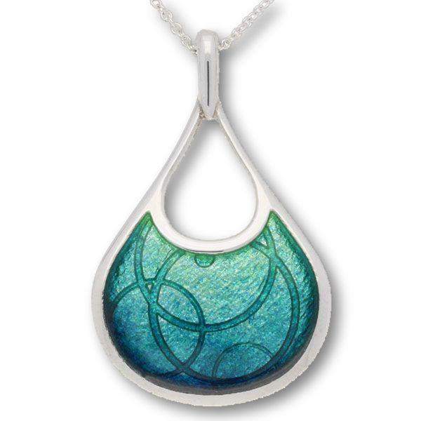 Ortak Silver And Enamel Water Pendant (3 Colours) - EP295-Ogham Jewellery