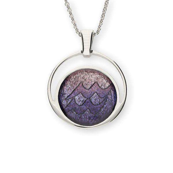 Ortak Silver And Enamel Zodiac (Aquarius) Pendant -EP320-Ogham Jewellery