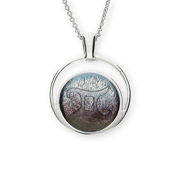 Ortak Silver And Enamel Zodiac (Gemini) Pendant -EP318-Ogham Jewellery