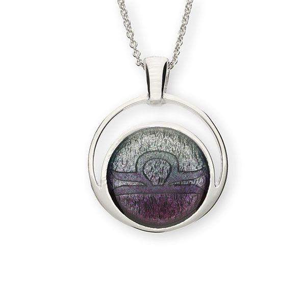 Ortak Silver And Enamel Zodiac (Libra) Pendant -EP319-Ogham Jewellery