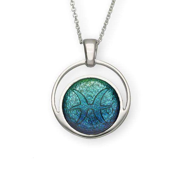 Ortak Silver And Enamel Zodiac (Pieces) Pendant -EP329-Ogham Jewellery