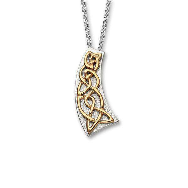 Ortak Silver And Gold Celtic Pendant P578-Ogham Jewellery