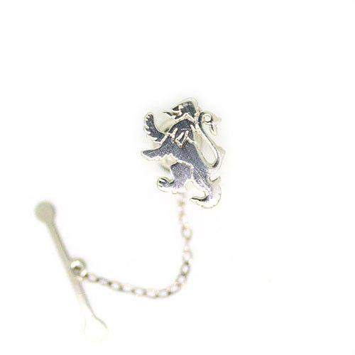 Ortak Silver Lion Rampant Tie Tak -T20-Ogham Jewellery