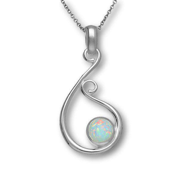 Ortak Silver & Opal Pendant -SP292-Ogham Jewellery