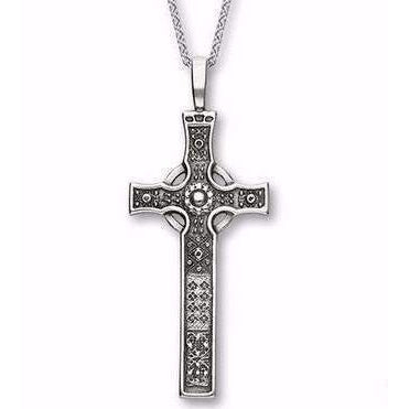 Ortak St Johns Sterling Silver Celtic Cross- P1152-Ogham Jewellery