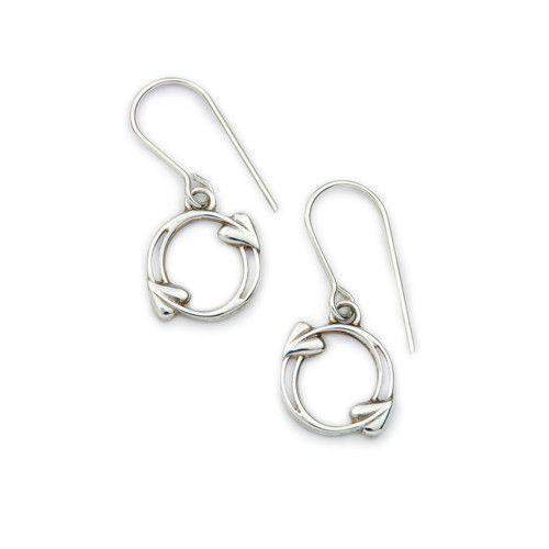 Ortak Sterling Silver Drop Earrings - E1604-Ogham Jewellery