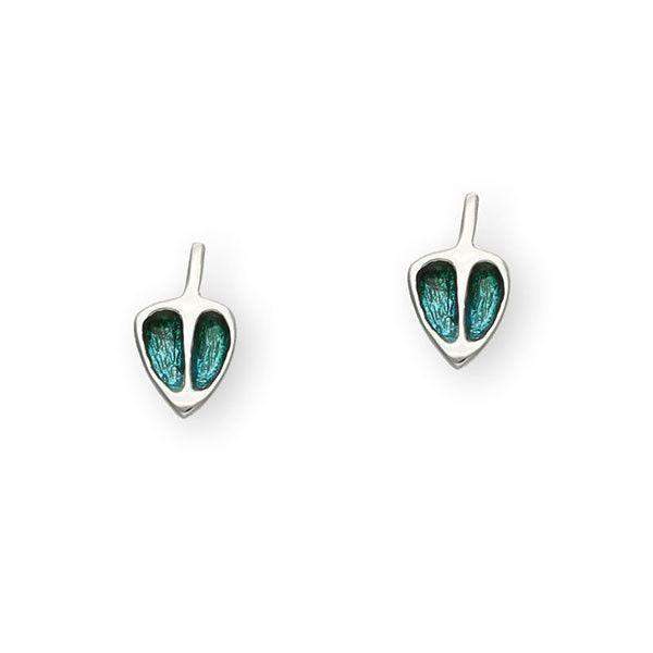 Ortak Sterling Silver &amp; Enamel Mackintosh Earrings - EE487-Ogham Jewellery