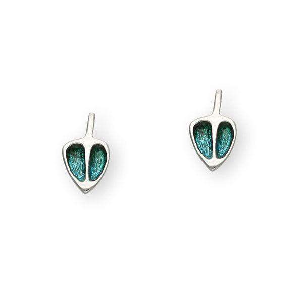 Ortak Sterling Silver & Enamel Mackintosh Earrings - EE487-Ogham Jewellery