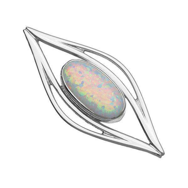 Ortak Sterling Silver White Opal Brooch-SB148-Ogham Jewellery