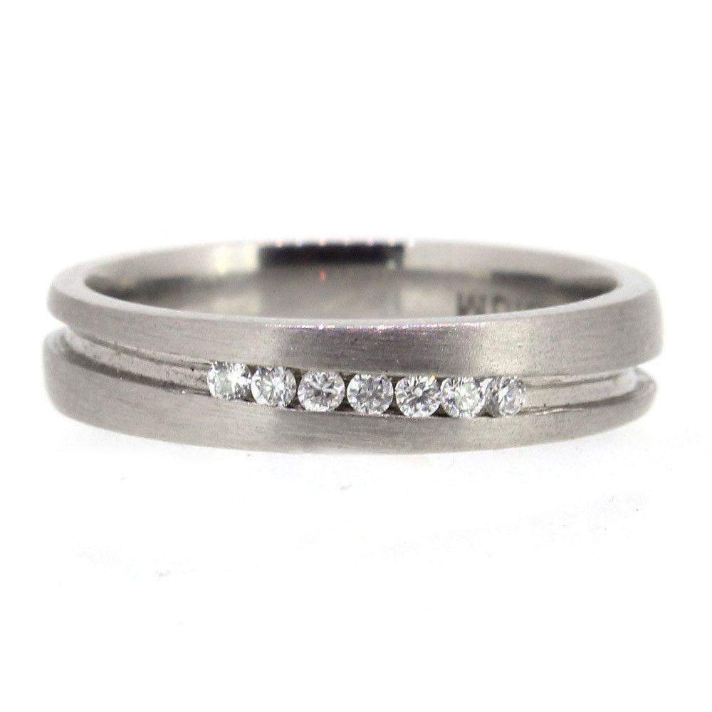 6mm Palladium 950 Diamond Wedding Ring Band - Palladium Rings at Elma UK  Jewellery