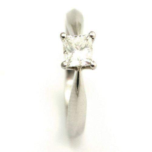 Platinum 0.60ct D colour Internally Flawless Princess Cut Diamond Engagement Ring-Ogham Jewellery